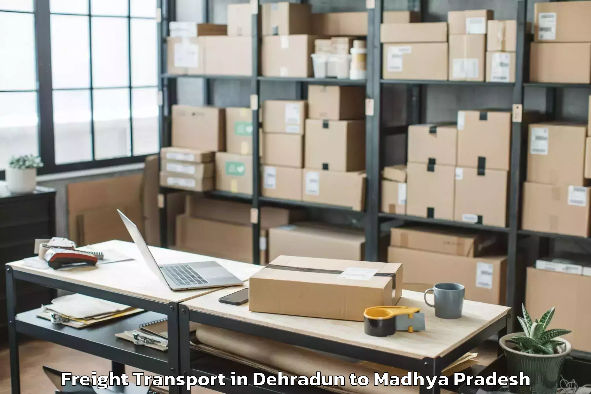 Professional Dehradun to Badnagar Freight Transport